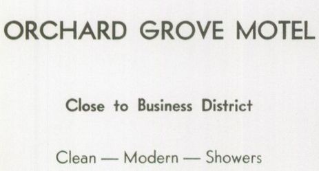 Berrys Motel (Orchard Motel, Orchard Grove Motel) - 1959 Newberry High School Yearbook Ad